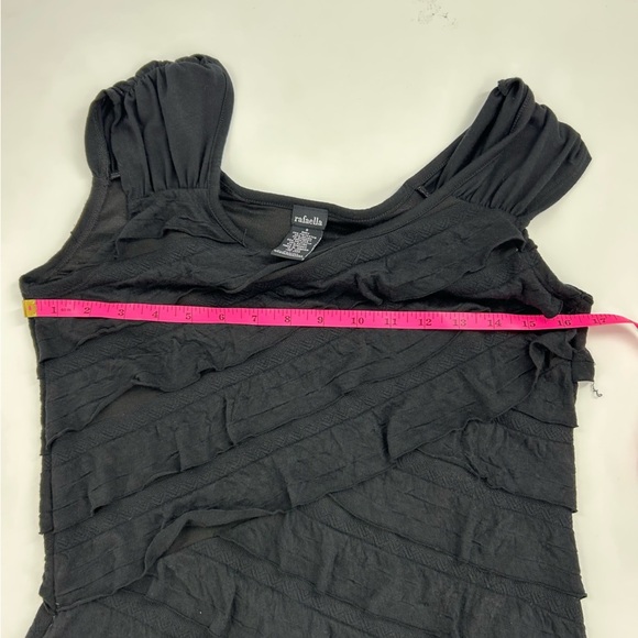 Rafaella Black Scoop Layer Ruffle Capped Sleeves Top - Picture 3 of 4